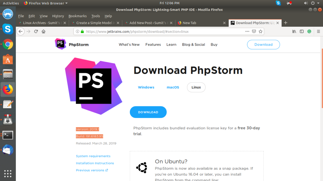 update phpstorm ubuntu